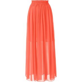 Topdress Women's Chiffon Skirts Elastic High Waist Tea Length A-line Ruffle Beach Skirts in Saudi Arabia