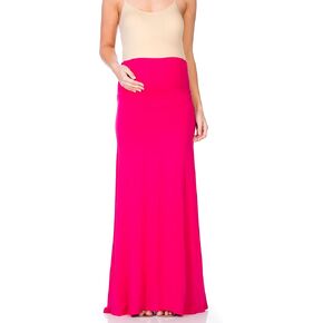 My Bump Women's High Waisted Floor Length Maternity Maxi Skirt with Tummy Control(Made in USA) in Saudi Arabia