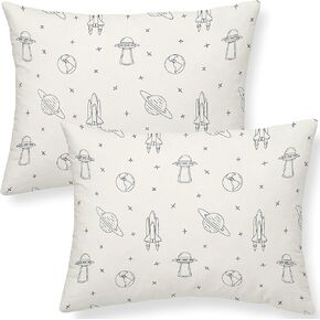 Makemake Organics Organic Toddler Pillowcase (Set of 2) GOTS Certified Organic Cotton Pillowcase - Ultra Soft Breathable Fits 13x18 Boys Girls Neutral Unisex Animals (14"x19", Safari) in Saudi Arabia