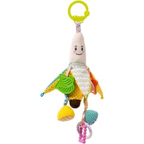 Jollybaby Baby Rattles Hanging Toys for Car Seat Crib Stroller Gym, Montessori Sensory Plush Vegetable Toys for Baby 0-3-6-12 Months with Ring Bell Crinkle and Teether, Newborn in Saudi Arabia