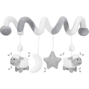 Promise Babe Hanging Car Seat Toys, Infant Stroller Toys for Car Seat Stroller Mobile Crib Bar with Bell, Baby Activity Spiral Plush Toys Best Gift for Boys and Girls, Spiral Activity Toy