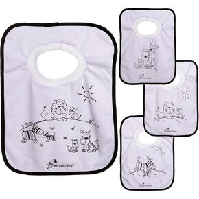 Dreambaby Terry Cloth Cotton Pullover Baby Bibs for Teething Feeding and Drooling - Super Absorbent & Extra Soft - Machine Washable - Jungle Animals in Saudi Arabia