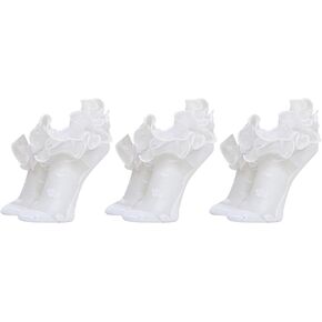 TWINKLING AT DOWN Baby Girls Double Ruffle Socks Big Ruffled Lace Trim rincess Tutu Dress Socks Little/Big Kids