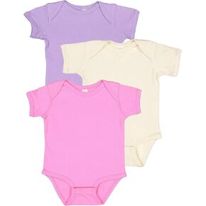RABBIT SKINS Baby Bodysuit Girl & Boy | Newborn 0-3 Months to 24 Month Toddler 3-Pack Bulk Set, Snap Easy Closure