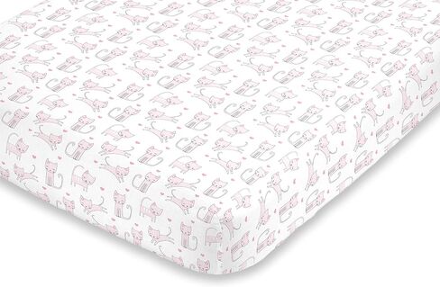 NoJo Super Soft Grey, White & Aqua Sloth Fitted Crib Sheet, Grey, White, Aqua in Saudi Arabia