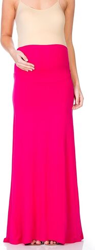 My Bump Women's High Waisted Floor Length Maternity Maxi Skirt with Tummy Control(Made in USA) in Saudi Arabia