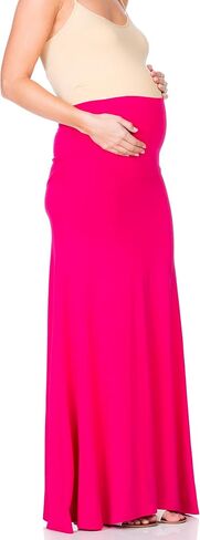 My Bump Women's High Waisted Floor Length Maternity Maxi Skirt with Tummy Control(Made in USA) in Saudi Arabia