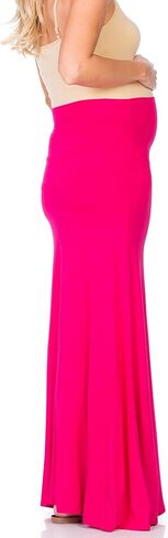 My Bump Women's High Waisted Floor Length Maternity Maxi Skirt with Tummy Control(Made in USA) in Saudi Arabia