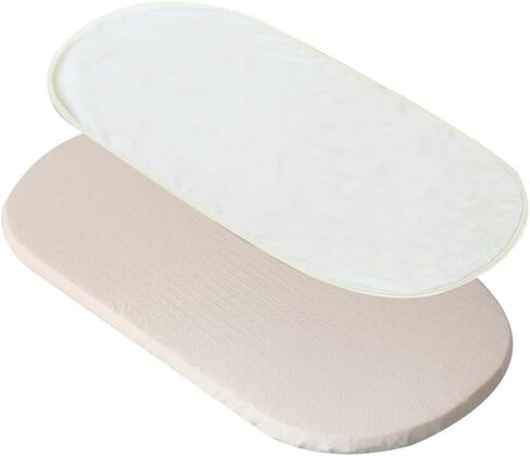Bassinet Cradle Mattress Protection Removable Organic Cotton Cover Oval Mattress Pad 30''X16'' in Kuwait