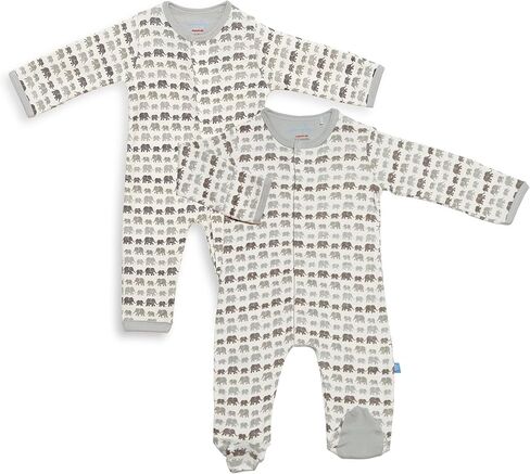 بيجامة ماجنتيك مي سيمبلي قطعة واحدة + مجموعة ملابس أطفال من القطن العضوي مع قفل مغناطيسي سريع (عبوتان) in Kuwait