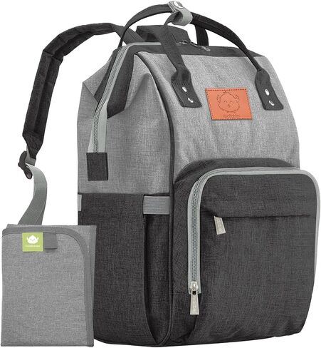 KeaBabies Baby Diaper Bag Backpack, Baby Bag for Boys, Girls (Trendy Black) | Large, Waterproof, Multi Function, Travel Diaper Backpack with Changing Pad, Durable Travel Essentials for Moms and Dads in Saudi Arabia