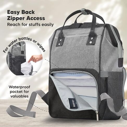 KeaBabies Baby Diaper Bag Backpack, Baby Bag for Boys, Girls (Trendy Black) | Large, Waterproof, Multi Function, Travel Diaper Backpack with Changing Pad, Durable Travel Essentials for Moms and Dads in Saudi Arabia