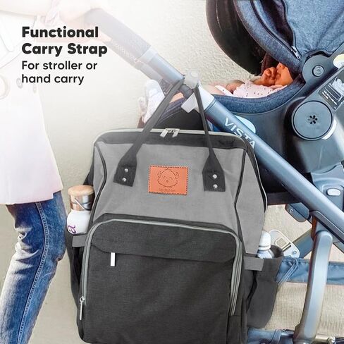KeaBabies Baby Diaper Bag Backpack, Baby Bag for Boys, Girls (Trendy Black) | Large, Waterproof, Multi Function, Travel Diaper Backpack with Changing Pad, Durable Travel Essentials for Moms and Dads in Saudi Arabia