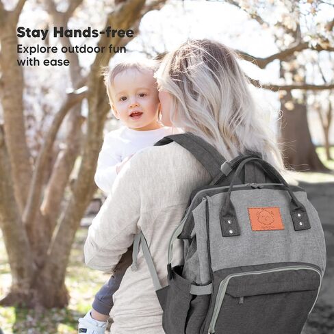 KeaBabies Baby Diaper Bag Backpack, Baby Bag for Boys, Girls (Trendy Black) | Large, Waterproof, Multi Function, Travel Diaper Backpack with Changing Pad, Durable Travel Essentials for Moms and Dads in Saudi Arabia