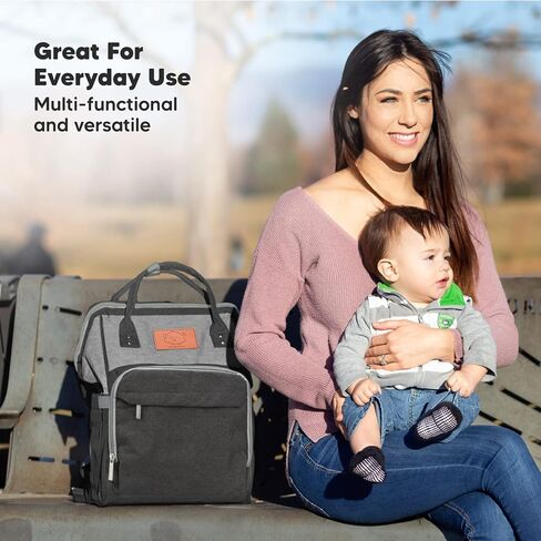 KeaBabies Baby Diaper Bag Backpack, Baby Bag for Boys, Girls (Trendy Black) | Large, Waterproof, Multi Function, Travel Diaper Backpack with Changing Pad, Durable Travel Essentials for Moms and Dads in Saudi Arabia