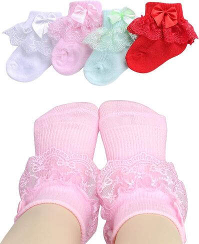 PrinceSasa Little Baby Girl Princess Lace Ruffles Socks Set in Saudi Arabia