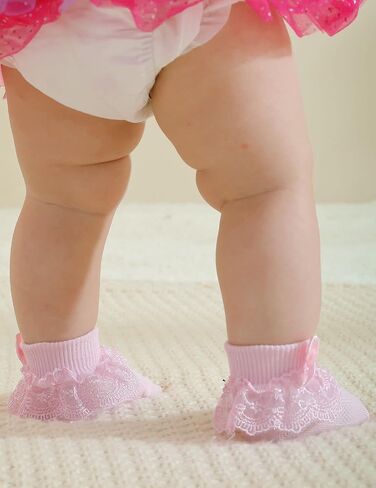 PrinceSasa Little Baby Girl Princess Lace Ruffles Socks Set in Saudi Arabia