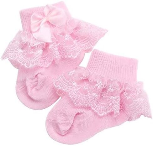 PrinceSasa Little Baby Girl Princess Lace Ruffles Socks Set in Saudi Arabia