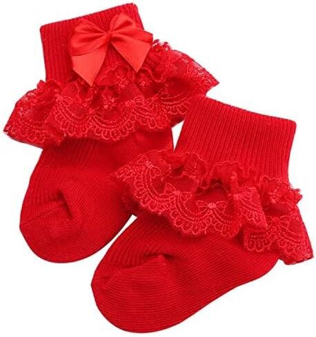 PrinceSasa Little Baby Girl Princess Lace Ruffles Socks Set in Saudi Arabia