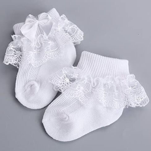 PrinceSasa Little Baby Girl Princess Lace Ruffles Socks Set in Saudi Arabia