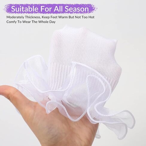 Witwot Girls Ruffle Socks Toddler Double Lace Frilly Pageant Dress Sock Turn Cuff Socks in Kuwait