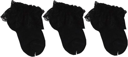 Toddler & Girls Eyelet Frilly Dress Socks Ruffle Lace Cotton Socks in Saudi Arabia