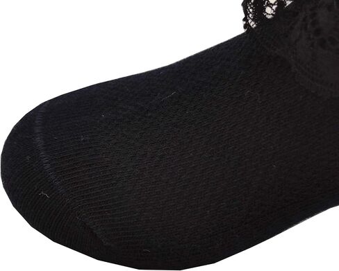 Toddler & Girls Eyelet Frilly Dress Socks Ruffle Lace Cotton Socks in Saudi Arabia