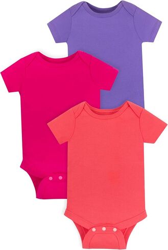 Lamaze Organic Baby baby-girls Short Sleeve Cotton Bodysuit, Snap Closure in Saudi Arabia