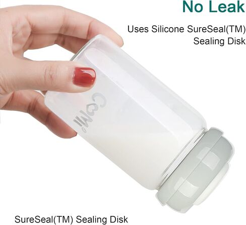 COMI Wide Neck Glass Breastmilk Collection n Storage Bottle, 2 Packs,10oz with Screw Ring Sealing Disk,Re-markable Sealing Disc,BPA Free,Fits Breast Pumps&Nipples(2 Green Lids) in Saudi Arabia