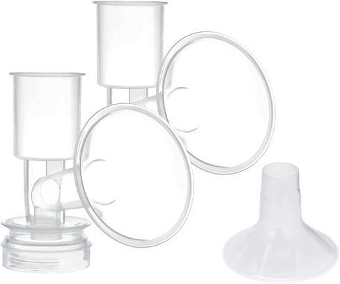 Ameda CustomFit Breast Flanges Medium/Large | includes (2) 30.5mm Breast Pump Flanges & (2) 28.5mm Flange Inserts | Fits HygieniKit and MYA Joy, Mya Joy PLUS & Pearl Breast Pumps | BPA and DEHP Free in Kuwait