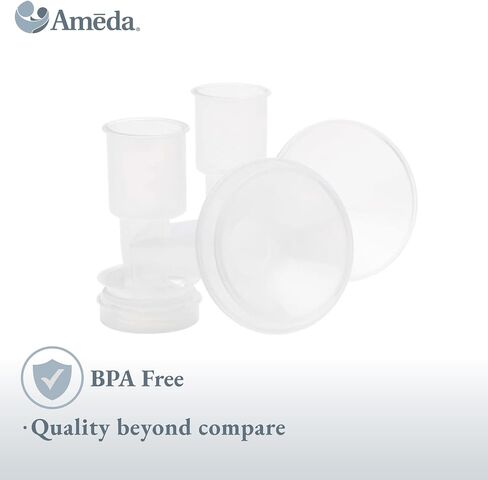 Ameda CustomFit Breast Flanges Medium/Large | includes (2) 30.5mm Breast Pump Flanges & (2) 28.5mm Flange Inserts | Fits HygieniKit and MYA Joy, Mya Joy PLUS & Pearl Breast Pumps | BPA and DEHP Free in Kuwait
