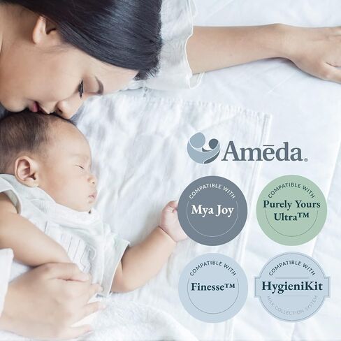 Ameda CustomFit Breast Flanges Medium/Large | includes (2) 30.5mm Breast Pump Flanges & (2) 28.5mm Flange Inserts | Fits HygieniKit and MYA Joy, Mya Joy PLUS & Pearl Breast Pumps | BPA and DEHP Free in Kuwait