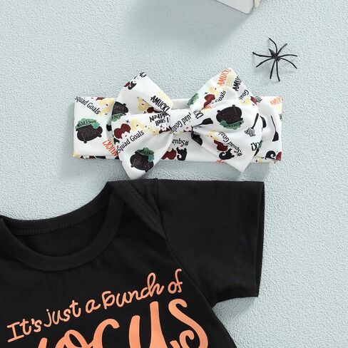 Xiaodriceee Baby Girl Clothes Newborn Short Sleeve T-Shirt Romper Pumpkin Print Shorts Headband Set Cute Halloween Outfit in Saudi Arabia