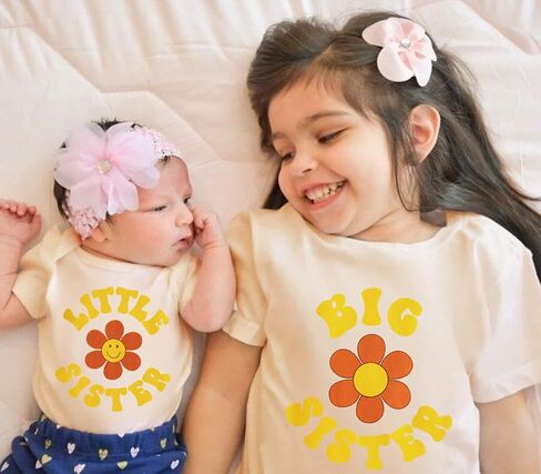 AG AGUU Big Sister T Shirt for Girls Little Sister Romper for Newborn Girls Tops Toddler Baby Announcement Outfits Shirts in Saudi Arabia