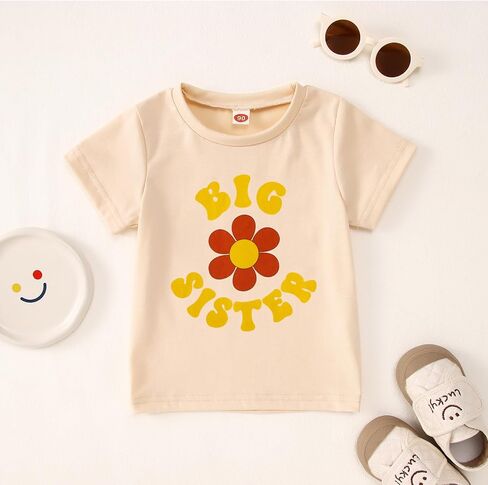 AG AGUU Big Sister T Shirt for Girls Little Sister Romper for Newborn Girls Tops Toddler Baby Announcement Outfits Shirts in Saudi Arabia