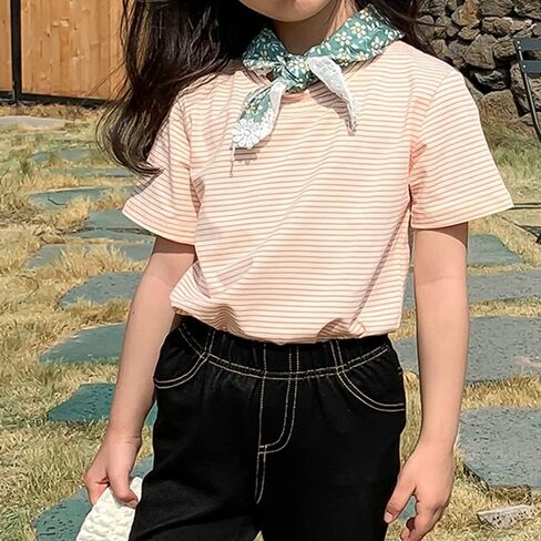 KISBINI Little Girls Boys Short Sleeve T-Shirt Cotton Solid Tees for Toddlers in Kuwait