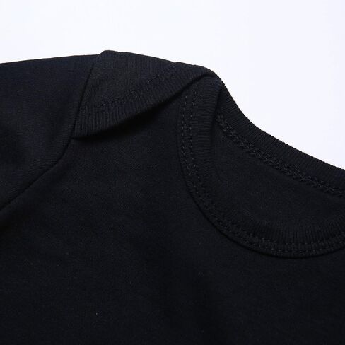 بدلة أطفال من قطعتين بألوان سادة لحديثي الولادة من عمر الولادة وحتى 24 شهرًا - 0-3 Months Black/Gray in Saudi Arabia