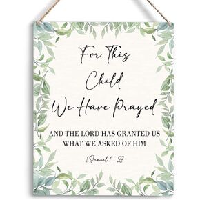 Nursery Decor for Girls Boys Baby Girl Room Decor for Nursery Christian Nursery Wall Art For This Child We Have Prayed Wooden Hanging Sign Bible Verse Wall Art Sign for Kids Home 8 x 10 Inches in Kuwait