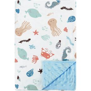 بطانية أطفال من POSENPRO للأولاد والبنات، بطانية أطفال من القطيفة الناعمة مع ظهر منقط، بطانية جميلة بطبقة مزدوجة للأطفال الصغار لعربة الأطفال وسرير الأطفال، 30 × 40 بوصة in Kuwait