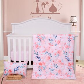 JISEN 3 Piece Crib Bedding Set Soft Baby Crib Bedding Set Construction Trucks Crib Comforter Set - Comforter Sheet Pillowcase Nursery Bedding Sets for Baby Girls or Boys in Saudi Arabia