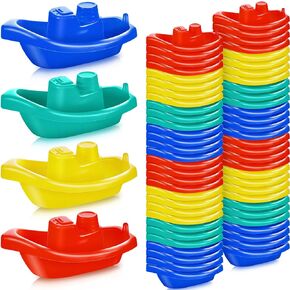 60 Pieces Little Boat Bath Boats Toy Bathtub Toys Stackable Boat Bath Toys Floating Plastic Pool and Bathtub Toys for Baby and Toddler Summer Water Toys, 4 Colors in Saudi Arabia