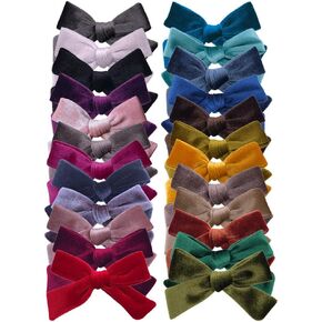 24 Pieces Velvet Bow Hair Clips Barrettes for Baby Girl Hair Bows Alligator Clip Accessories for Little Girls Toddler Kids Teens in Saudi Arabia