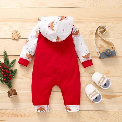 Modadbabi الوليد طفلة الصبي بلدي 1st ملابس عيد الميلاد الرضع هوديي قطعة واحدة رومبير بذلة ملابس الخريف والشتاء in Kuwait
