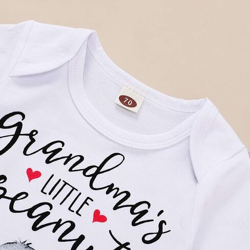 Happy Town Infant Baby Girls Boys Grandma's Little Peanut Short Sleeve Romper Bodysuit Causal Outfits in Kuwait