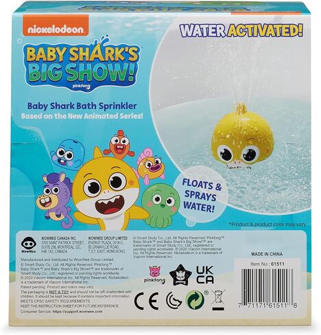 العرض الكبير لـ Baby Shark من WowWee! رشاش الحمام ولعبة الماء – ألعاب الحمام للأطفال (هانك) in Kuwait