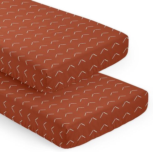 Sweet Jojo Designs Orange Boho Arrow Boy Girl Gender Neutral Baby Fitted Crib Sheet Set Infant Newborn Nursery Toddler Bed Room Standard Mattress 2p Modern Bohemian Farmhouse Southwest Diamond Tuft in Saudi Arabia