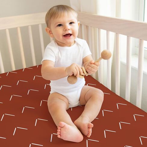 Sweet Jojo Designs Orange Boho Arrow Boy Girl Gender Neutral Baby Fitted Crib Sheet Set Infant Newborn Nursery Toddler Bed Room Standard Mattress 2p Modern Bohemian Farmhouse Southwest Diamond Tuft in Saudi Arabia