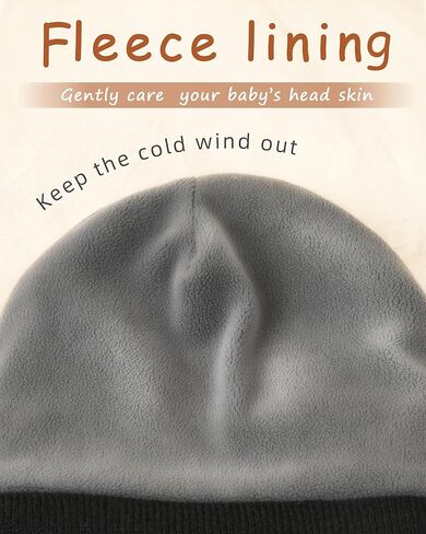 FURTALK Baby Beanie Fleece Lined Toddler Winter Hat Boys Girls Knit Warm Beanies Kids Ski Hats for 0-8 Years in Kuwait