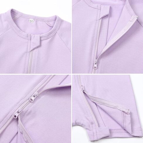 Baby Boy Girl Rompers Infant Short Sleeve Summer Zipper Footless Clothes | 2 pack soft cotton romper, breathable, solid outfits, one piece jumpsuits, 2 way zipper, unisex in Saudi Arabia