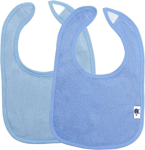 SPINFOX Waterproof Baby Bibs Unisex Infant Drool Feeding Teething | Cotton Terry Solid Blank bibs 0-6-12 Months, Neutral Newborn Bibs for Baby Boy and Girl, Bib with Waterproof Inner Lining in Kuwait